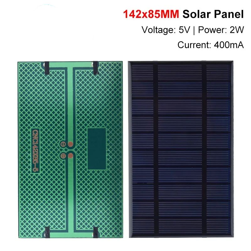 1/3pcs Smart Electronics 400mA 5V 2W Solar Cells Solar Panel Phone Charger Home Improvement 142mm*85mm Polycrystalline Silicon