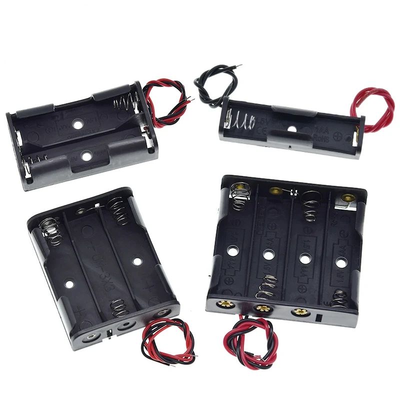 TZT 1/3PCS AA Size 5 Battery Storage Box Case Holder Leads With 1 2 3 4 Slots Container Bag DIY Standard Batteries Charging