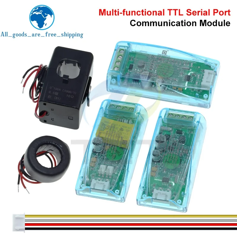 TZT AC Digital Multifunction Meter Watt Power Volt Amp TTL Current Test Module PZEM-004T With Coil 0-100A 80-260V AC For Arduino