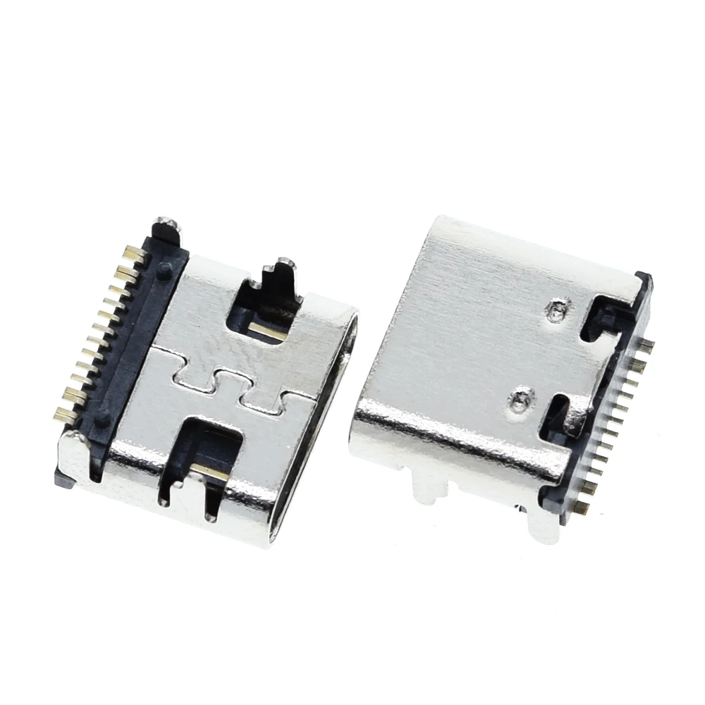 TZT 10/30PCS SMT USB 3.1 Type-C 16pin female connector For Mobile Phone Charging port Charging Socket Tow feet plug