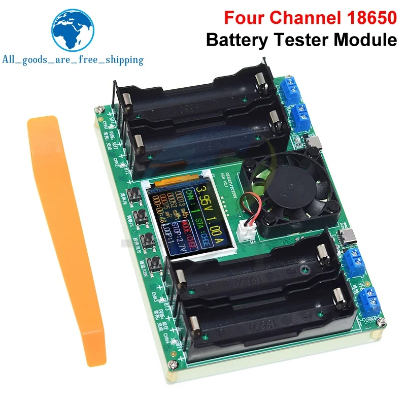 TZT 1/2PCS Type-C LCD 4 Channel Display Battery Capacity Tester MAh Lithium Digital Battery Detector Module