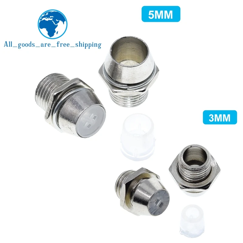 TZT 10/50PCS Copper Metal 3MM 5MM Light Emitting Diode LED Holder Mount Panel Display Wholesale