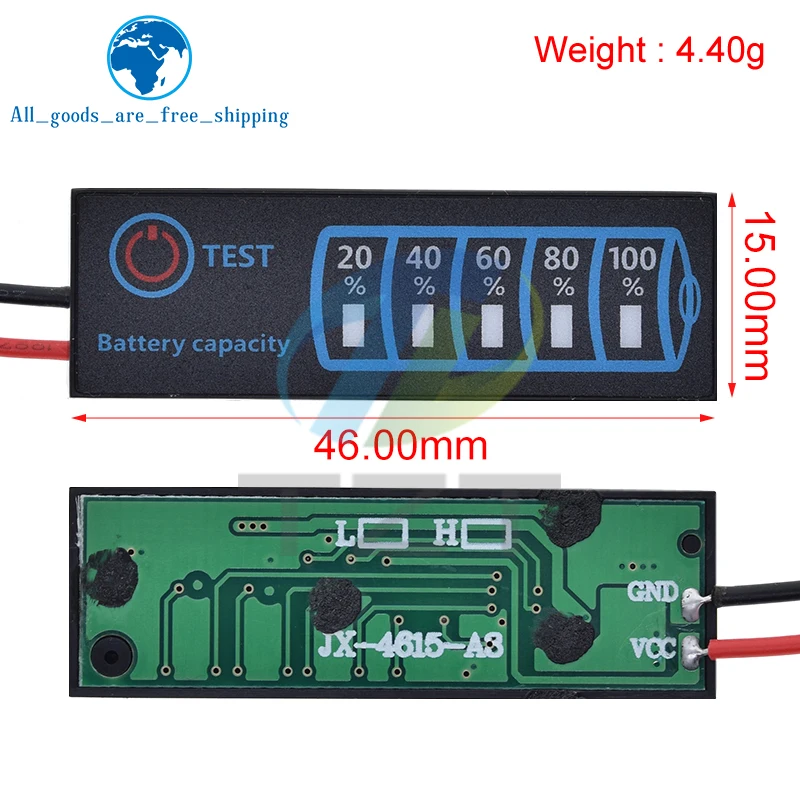 DC5V-30V 3S Battery Level Indicator Ternary Lithium Battery Lithium Iron Phosphate Lead-Acid Battery Capacity Display Tester