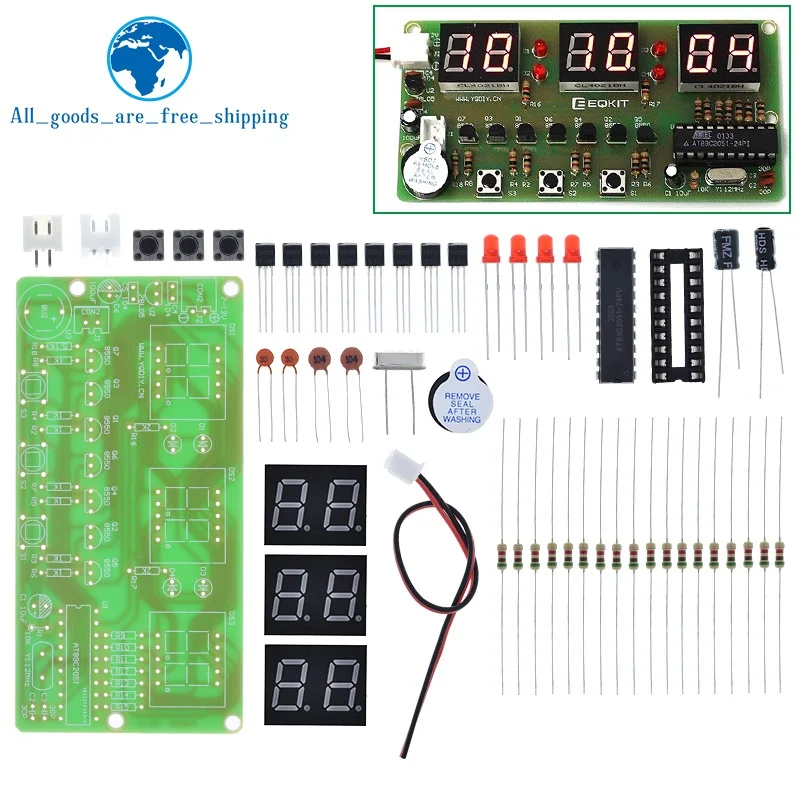 1/3pcs C51 Digital Electronic Clock Suite DIY Kits TZT Six 6 Bits Electronic Parts and Components Electronic Production