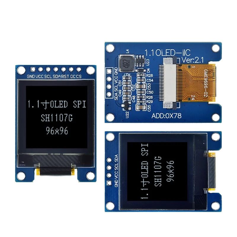 TZT 1.1 Inch OLED Display 96×96 LCD Module Interface SPI SH1107 4PIN / 7PIN LCD 1.1 ″OLED Vertical Screen Module For Arduino