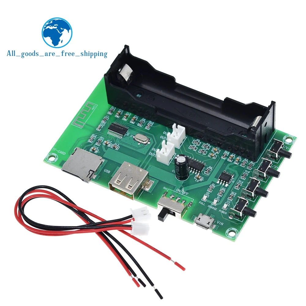 1/3pcs PAM8403 Bluetooth Amplifier audio Board 5W*2 Lithium Battery Singing Machine USB TF-Card Dual Channel Mini Speaker DIY