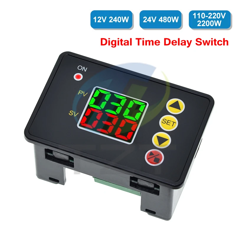 TZT DC 12V 24V AC 110V 220V Digital Time Delay Switch Relay Module 0-999s/min/hour T2310 Open Timer Control Module Power Supply