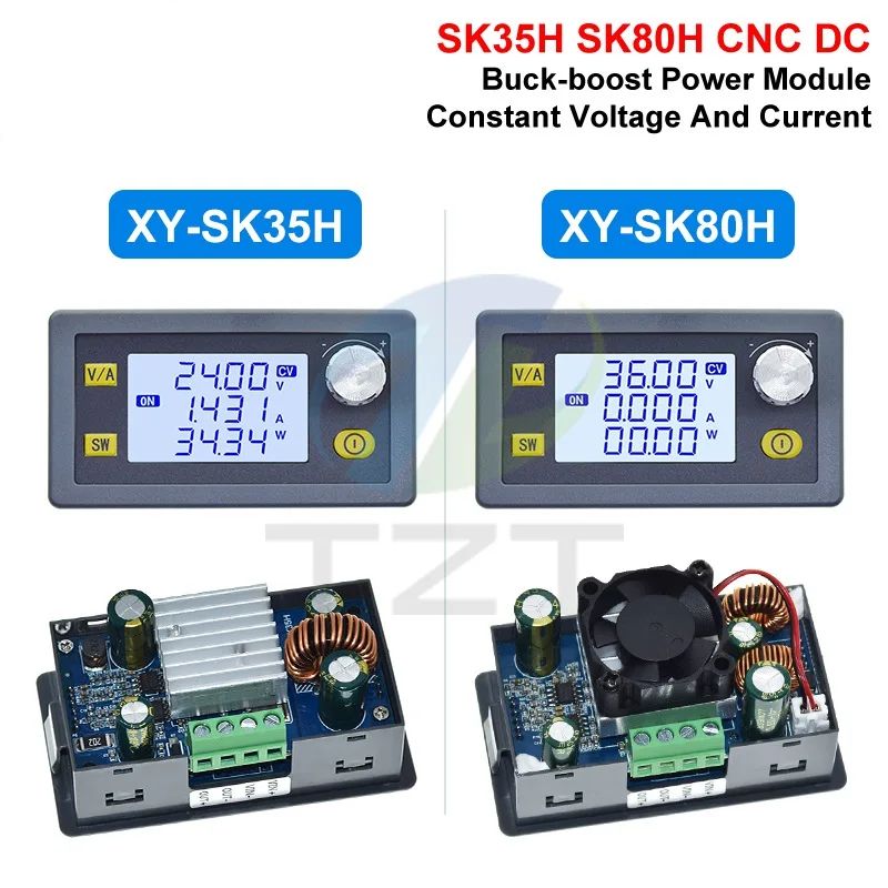 35W/80W DC DC Buck Boost Converter CC CV Adjustable DC Voltage Regulator Power Supply Step Down Stabilized Module 6-36V 5-30V