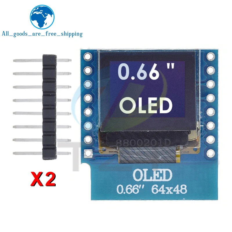 TZT 1/3PCS 0.66 inch OLED Display Module 64x48 0.66″ LCD Screen IIC I2C OLED For Arduino