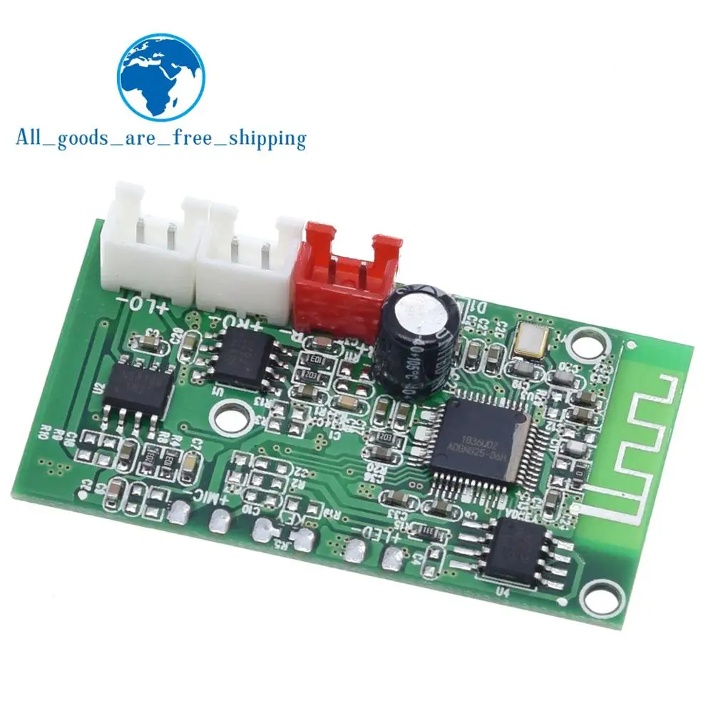TZT Mini Bluetooth 4.2 Speaker Amplifier Board 3W*2 Class D Dual Channle Audio Phones Computers PC DIY DC3.7-5V