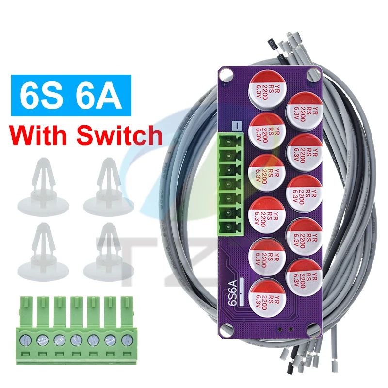 1/3PCS 6S 6A High Current Lithium Battery Active Equalization Board TZT Lifepo4 Battery Energy Transfer Equalization Capacitor
