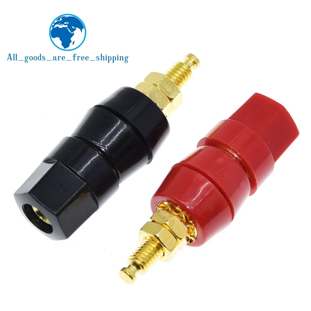 4mm Banana Plug Adapt Socket Red Black Test Connector Power Supply Binding Post Terminal Audio Amplifier Speaker Cable