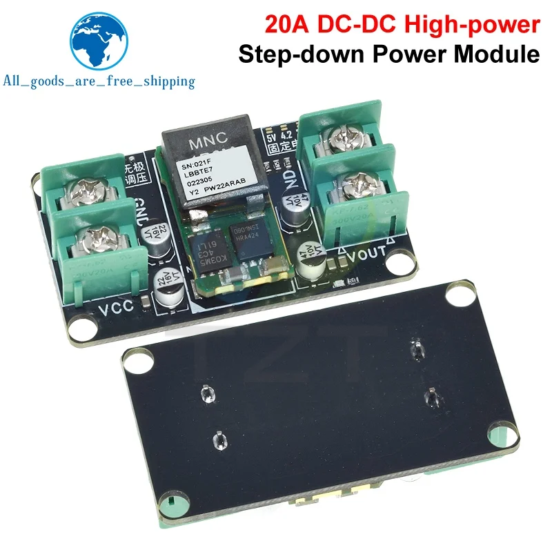 1/3PCS Industrial Grade DC-DC Buck Step-Down Power Supply Module 20A High Power Voltage Regulator DC 9-14V Wide Voltage Input