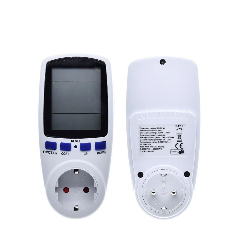 Digital EU Wattmeter Power Meter Energy Meter Voltage Wattmeter Power Analyzer Electronic Energy Meter Measuring Outlet