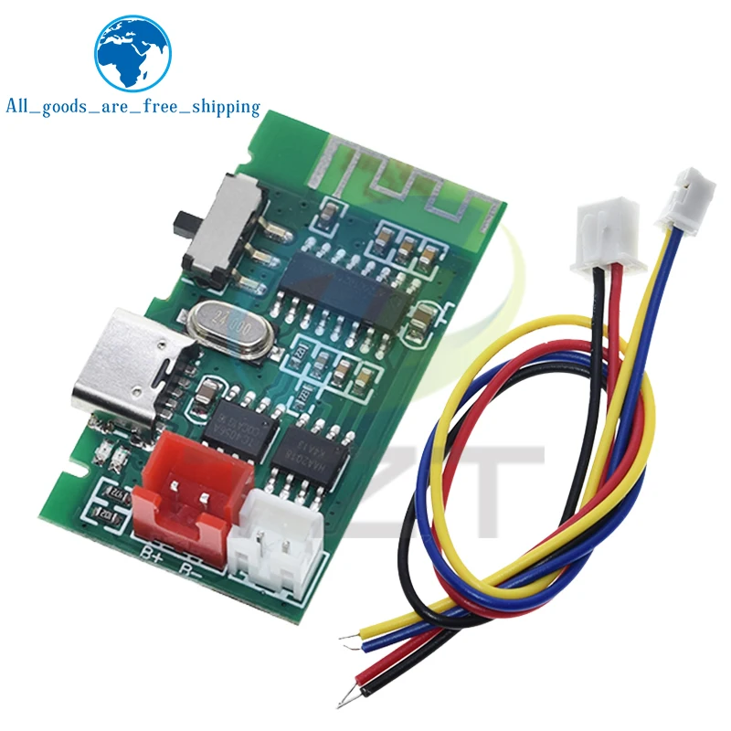 TZT 1/3pcs 4Ω 3W Power Amplifiers Board Battery Charging Function 3.7V Lithium Battery Bluetooth-5.0 Module