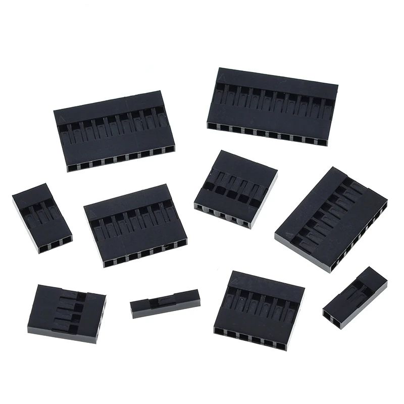 TZT 50/100Pcs For Dupont Plastic Shell 2.54mm Single Row For Dupont Connector 1P/2P/3P/4P/5P/6P/7P/8P/9P/10P Housing