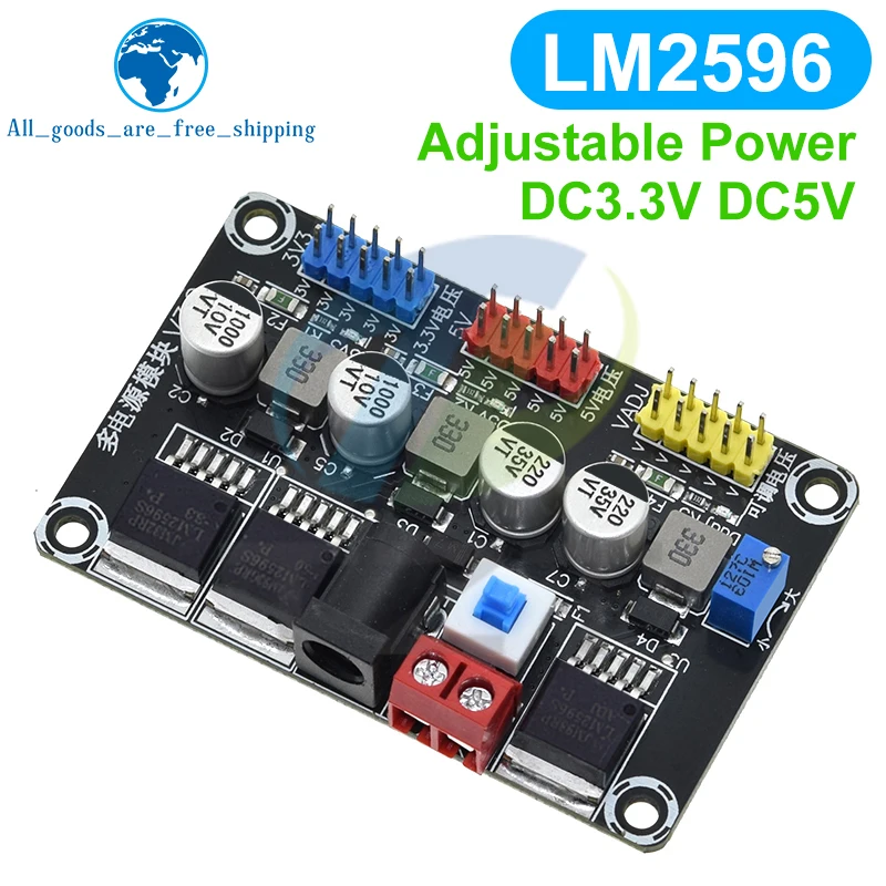 1/3pcs DC7-25V to DC3.3V/5V Regulated Power Supply LM2596 2A Adjustable Step-Down Module for Electronics