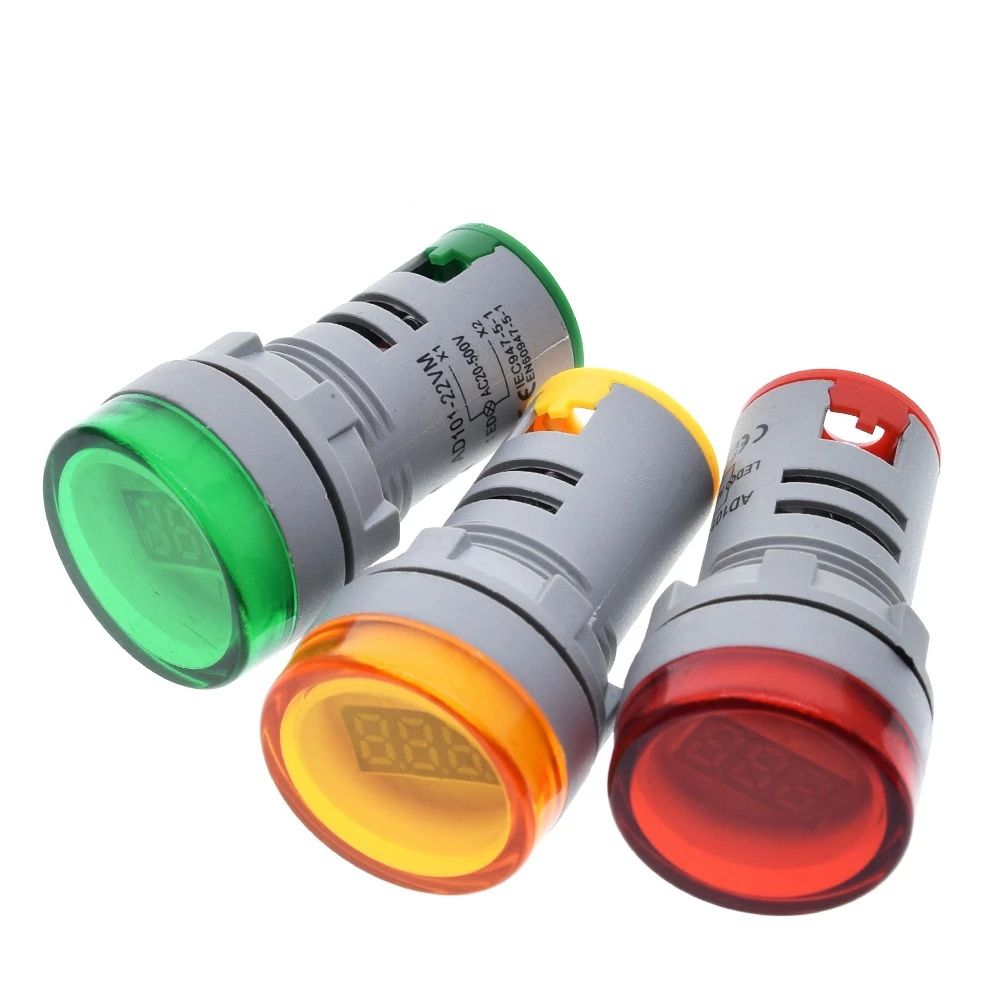 22MM AD16 type AC20-500V Mini Voltage Test module LED Digital Display AC Voltage Indicator Light/Pilot Lamp Red Green Yellow