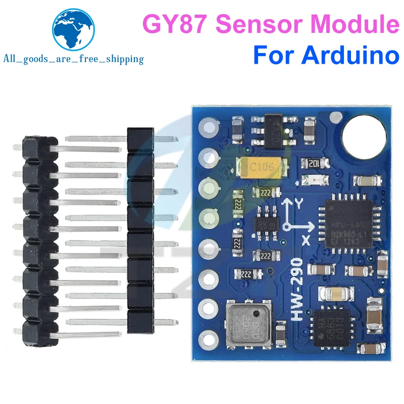 TZT GY-87 10DOF Module MPU6050 HMC5883L BMP180 GY87 Sensor Module GY87 For Arduino