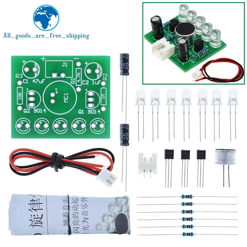 1/3pcs 3V-5.5V Voice Activated Control Lamp LED Melody Light Module DIY Electronic Funny Kit Production Suite Learning Board
