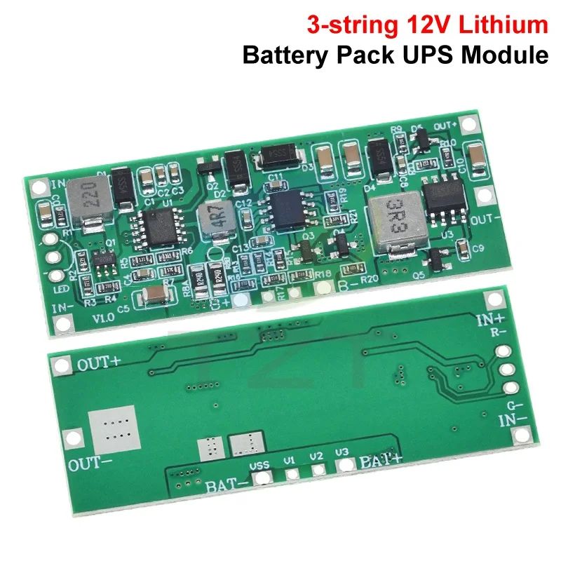 TZT 3S 12V 3A 36W Lithium Battery UPS Module Charging Discharging Automatic Switching Uninterruptible Power Supply Board