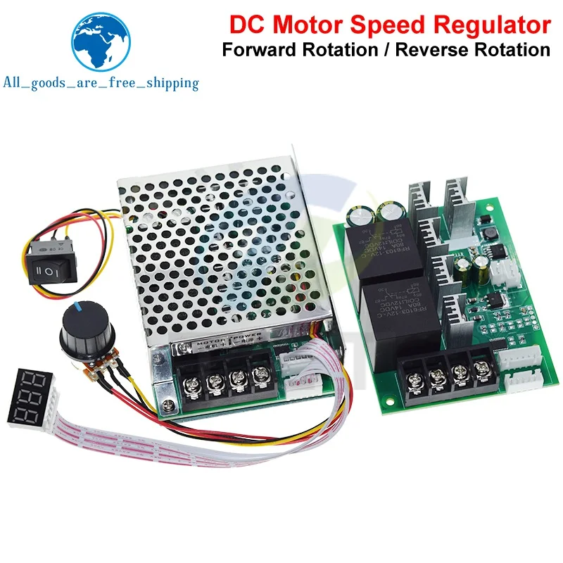 PWM DC Motor Speed Controller DC 10 -55V Digital LED Display 0 -100% Adjustable Drive Module Input MAX 60A 12V 24V 36V 48V