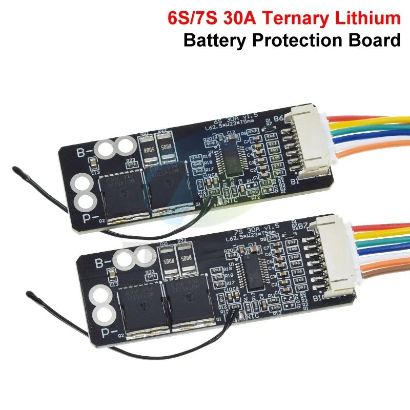 1/2/5PCS BMS 6S 30A / 7S 30A BMS Board With NTC For 3.7V Ternary Lithium Battery Protection Board/BMS 7S/BMS 6S Board With 6PIN