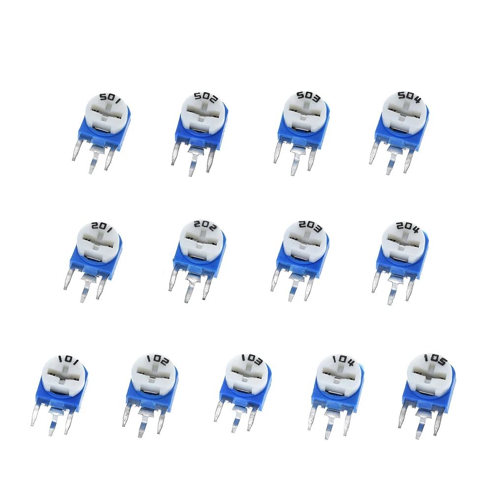 TZT 65pcs RM063 vertical blue white adjustable resistor kit 100 ohm -1M ohm 13 kinds * 5 PCS=65PCS
