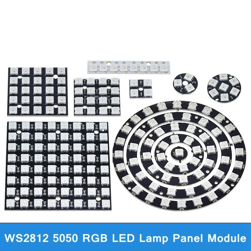 TZT WS2812 WS2812B WS 2811 5050 RGB LED Lamp Panel Module 5V 1Bit 4Bit 8Bit 12Bit 16Bit 24Bit Rainbow LED Precise