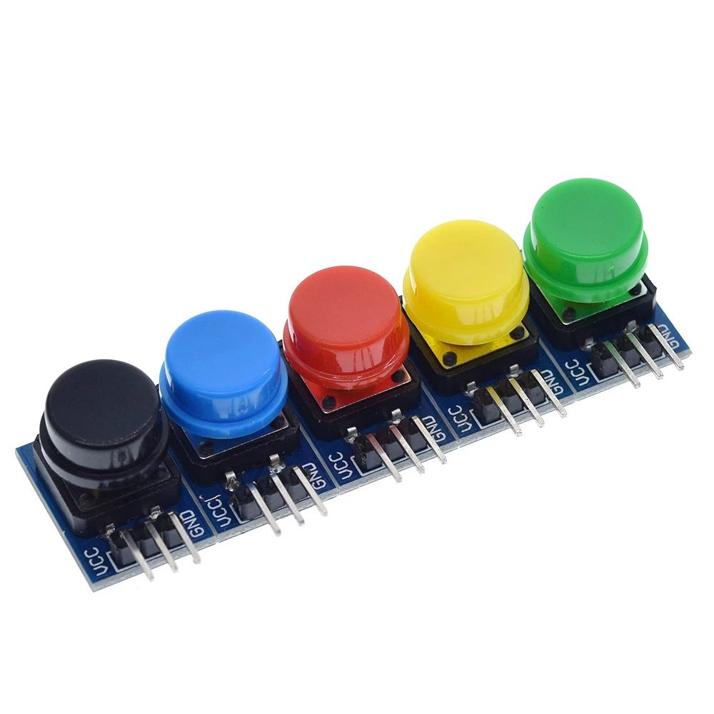 TZT 1pack 5pcs 12X12MM Big key module Big button module Light touch switch module with hat High level Output for Arduino