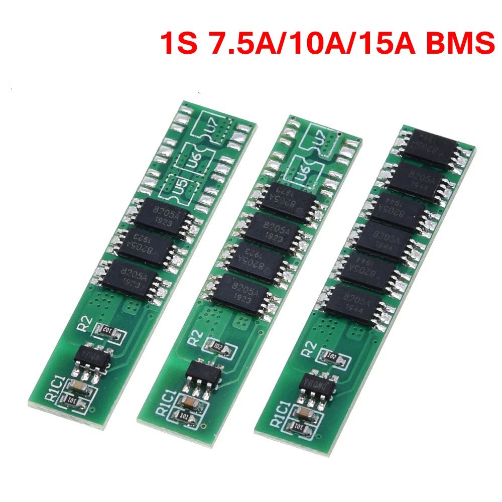 TZT 1S 7.5A 10A 15A 3.7V Li-ion 3 4 6MOS BMS PCM Battery Protection Board PCM for 18650 Lithium Lion Battery