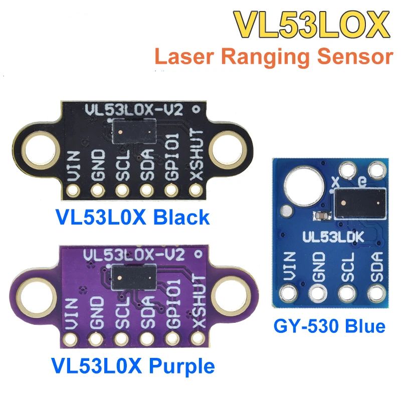 TZT 1/5pcs VL53L0X Time-of-Flight (ToF) Laser Ranging Sensor Breakout 940nm GY-VL53L0XV2 Laser Distance Module I2C IIC 3.3V/5V