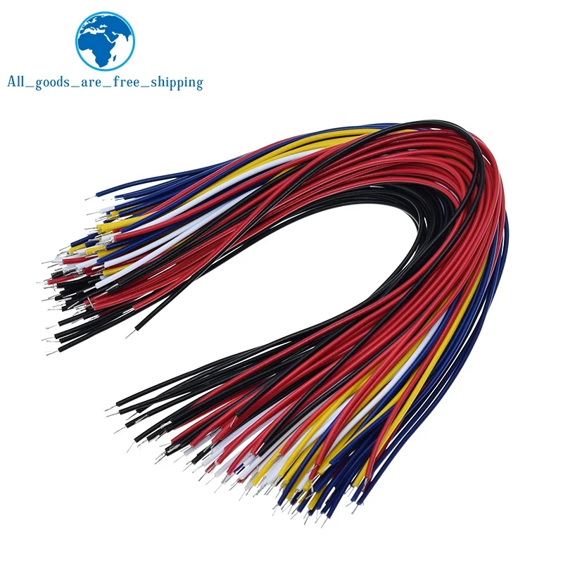 TZT 100PCS 20CM Color Flexible Two Ends Tin-plated Breadboard Jumper Cable Wires