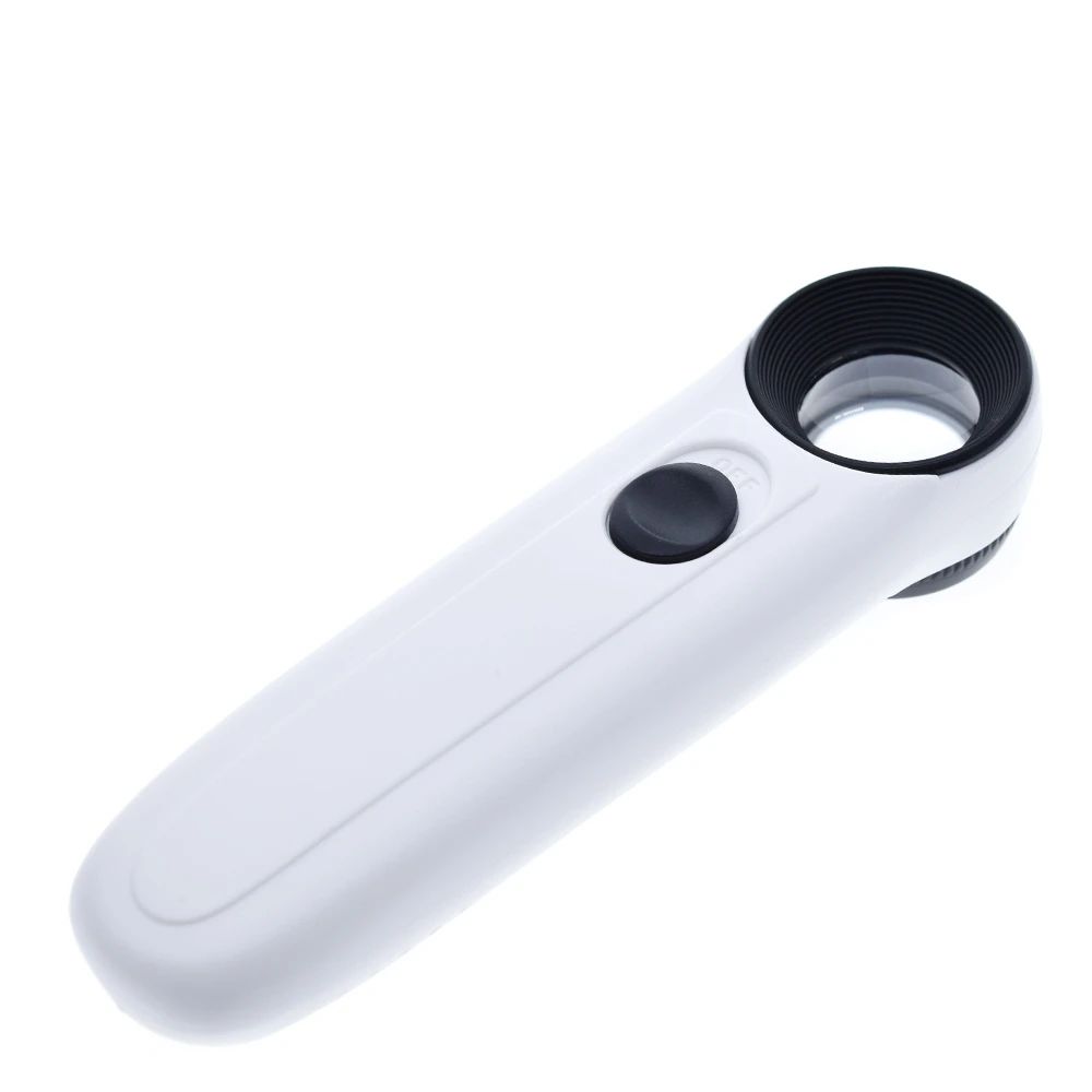 TZT 1/3PCS 15X Handheld Glass Loupe Magnifier Magnifying Glass Portable Pocket Tool Professional With 2 LED Light