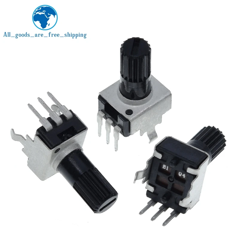 TZT 10/30pcs Rv09 Vertical 12.5mm Shaft 1k 2k 5k 10k 20k 50k 100k 0932 Adjustable Resistor 9 Type 3pin Seal Potentiometer