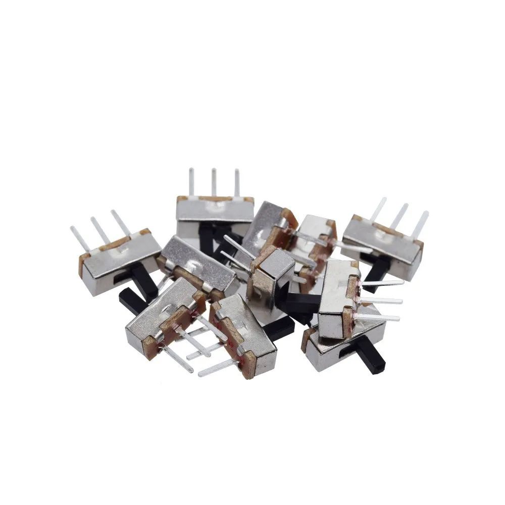 TZT 10/30pcs Interruptor on-off mini Slide Switch SS12D00 SS12D00G3 3pin 1P2T 2 Position toggle switch Handle length:3MM