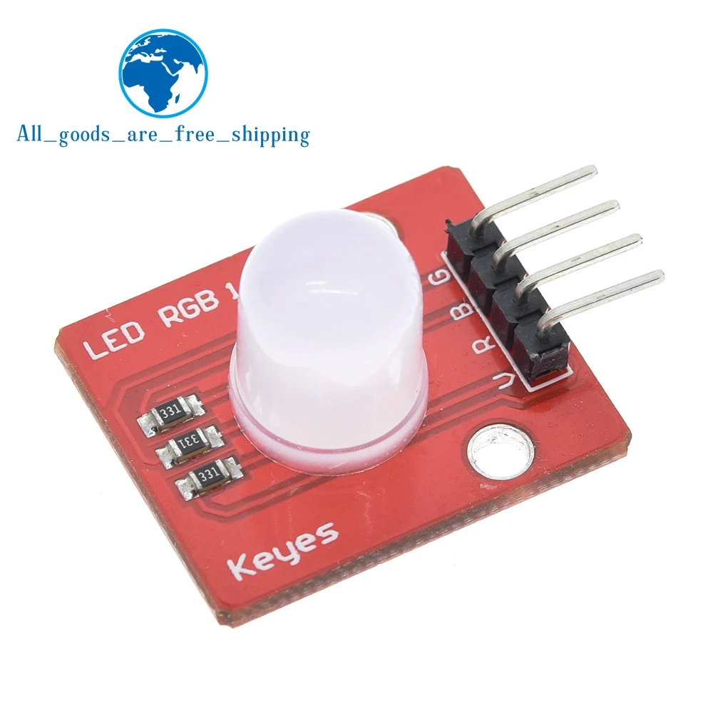 TZT 1/3PCS 10mm Full Color RGB LED Module140C5 Electronic Building Blocks for Arduinos DIY Starter Kit
