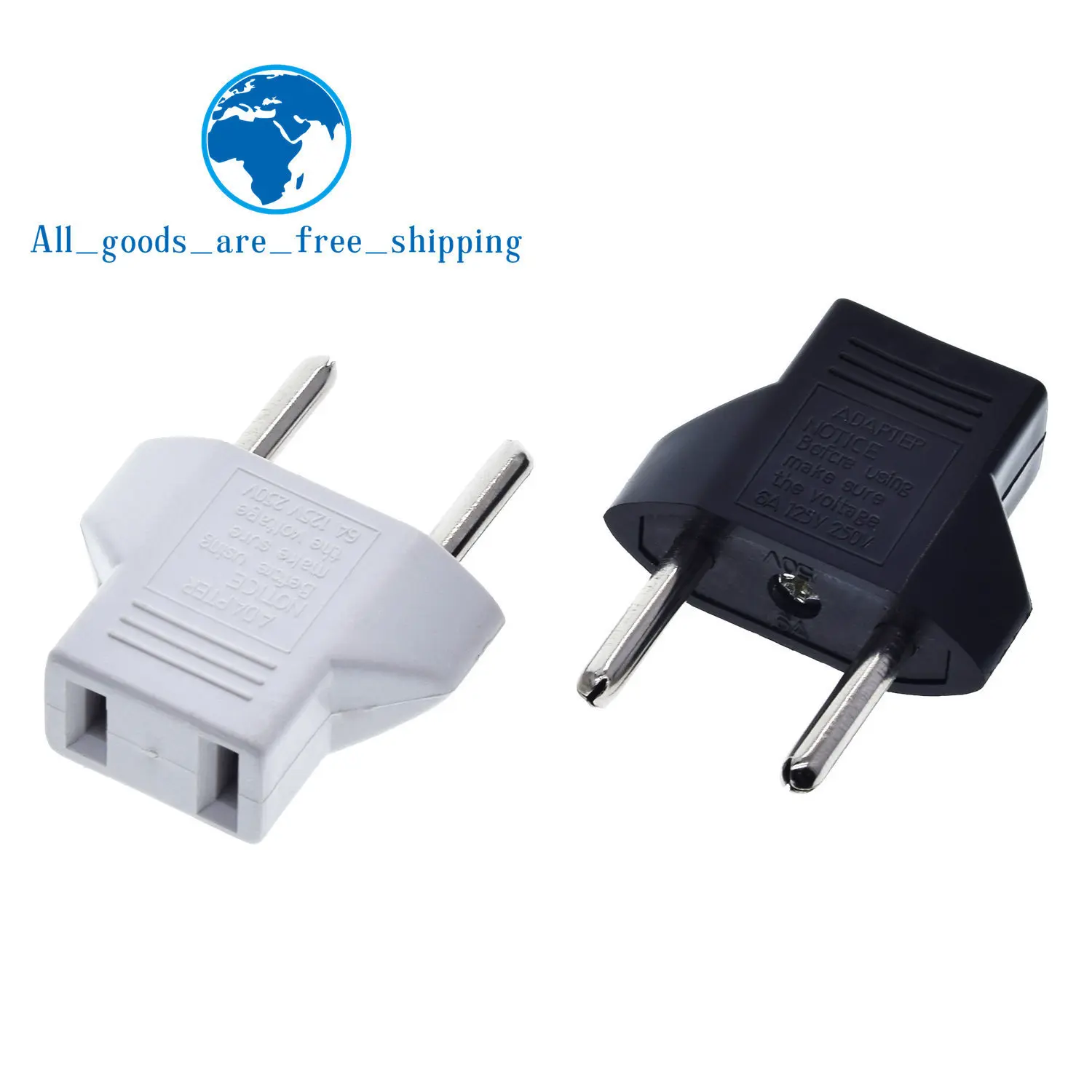 1/3PCS Universal US To EU Plug USA To Euro Europe Travel Wall AC Power Charger Outlet Adapter Converter 2 Round Socket Input Pin