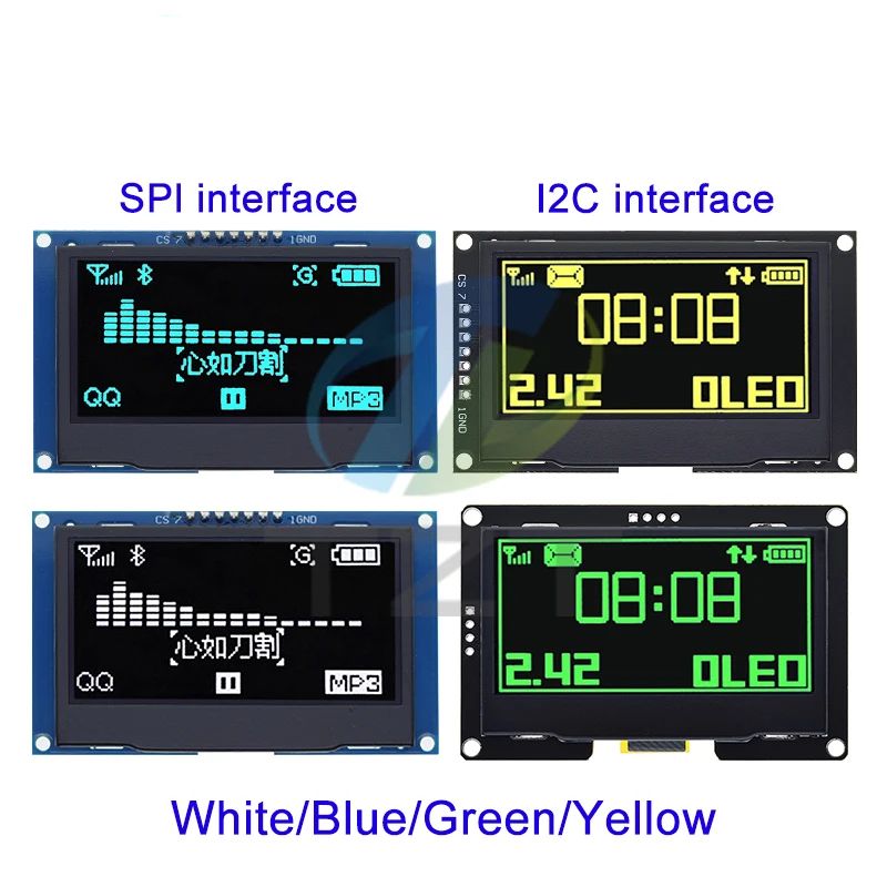 2.42 inch 2.42″ OLED Display Module 128x64 LCD HD Screen Module SSD1309 7 Pin SPI/IIC I2C Serial Interface for Arduino UNO R3