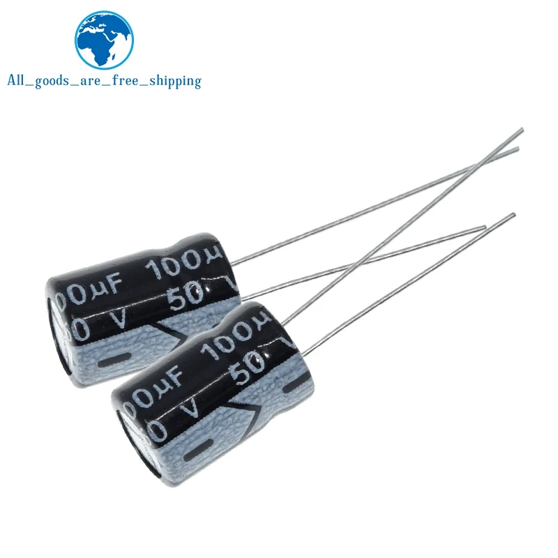 TZT 50/100PCS Higt quality 50V100UF 8*12mm 100UF 50V 8*12 Electrolytic capacitor