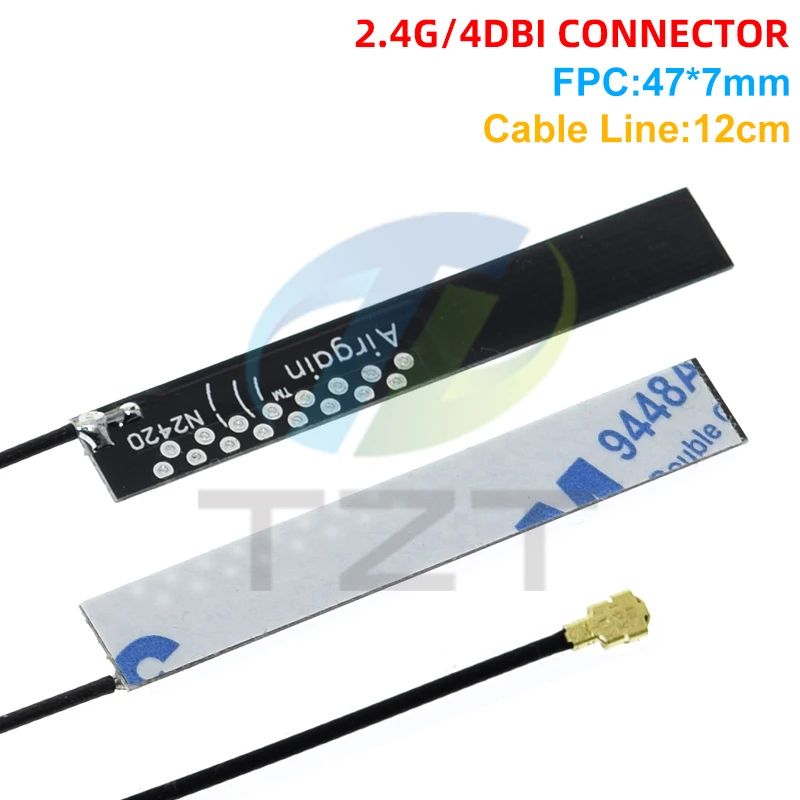 TZT 10Pcs/lot 2.4Ghz 4dBi WIFI Internal Antenna PCB Built-in Aerial IPX Airgain Omni Antenna UFL Connector