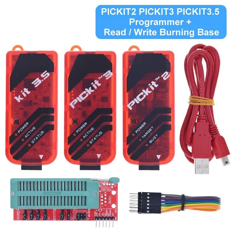 TZT PICKit2 PICKIT3 PICKit3.5 Programmer + PIC ICD2 PICKit 2 PICKIT 3 PICKIT 3.5 Programming Adapter Universal Programmer Seat