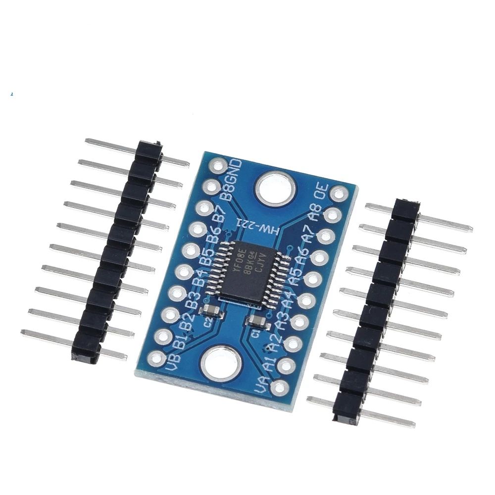 TZT 1/3/5PCS 8 Channel Duel Hole Logic Level Converter TXS0108 TXS0108E Bi-directional Voltage Module for Arduino With Pins