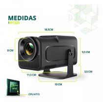 Projetor Hy320 Magcubic Original 4k, 390 Ansi, Bluetooth Nf