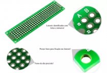 Placa Circuito Impresso Dupla Face Ilhada 2x8cm - 10 Peças