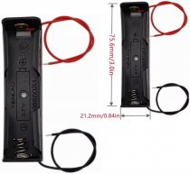 18650 Battery Holder Box 1 Slot 3.7V Battery Storage Case Cell Plastic Container with Connect Black Red Wires